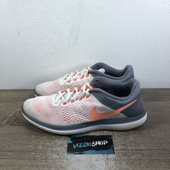 Nike Flex 2016 RN White Bright Mango Cool Grey Running Women's 10 830751-101 - Picture 3 of 8